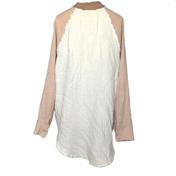 Aerie Pool-To-Party Oversized Cover-Up Shirt in Cappucino Color Black Womens XS - Picture 4 of 11